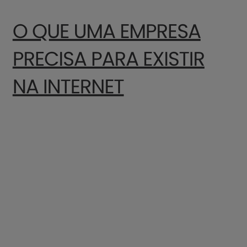 O que uma empresa precisa para existir na internet
